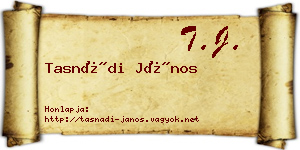 Tasnádi János névjegykártya