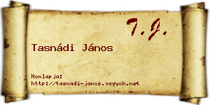 Tasnádi János névjegykártya
